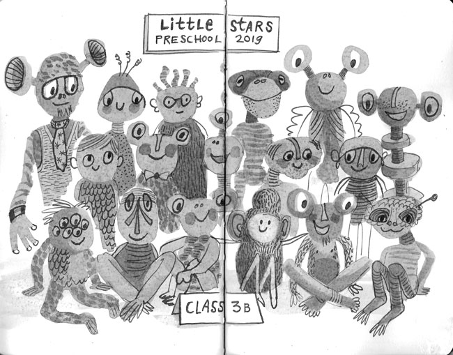 inktober space little stars preschool