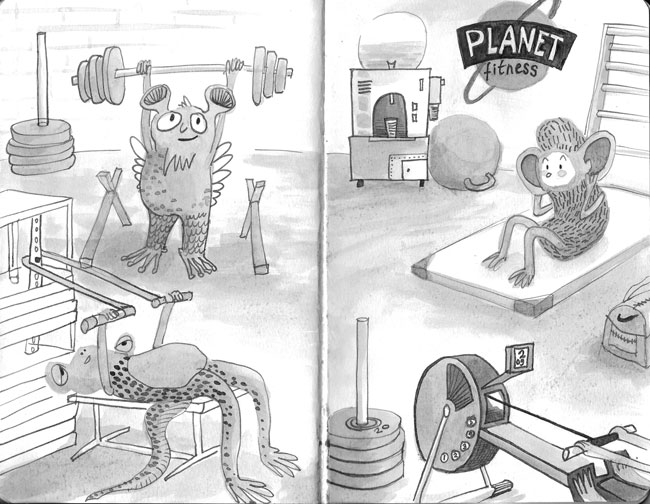inktober space planet fitness